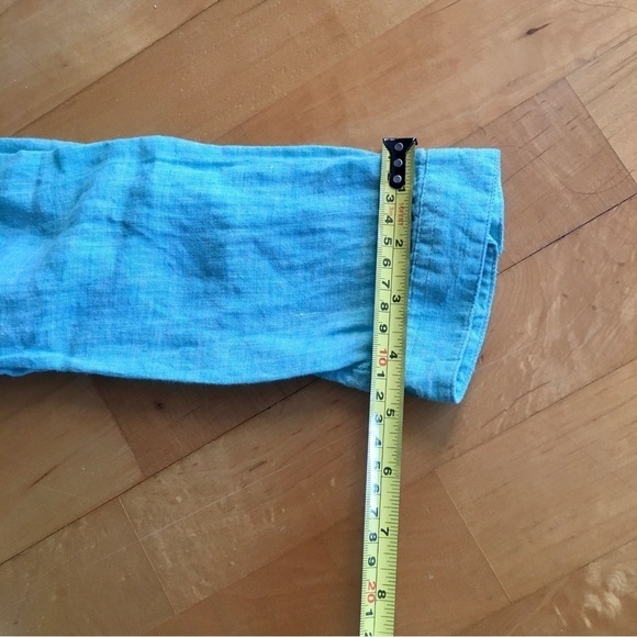 Lands’ End 100% Linen Tunic, Aqua Blue, Size 14 - Picture 11 of 17